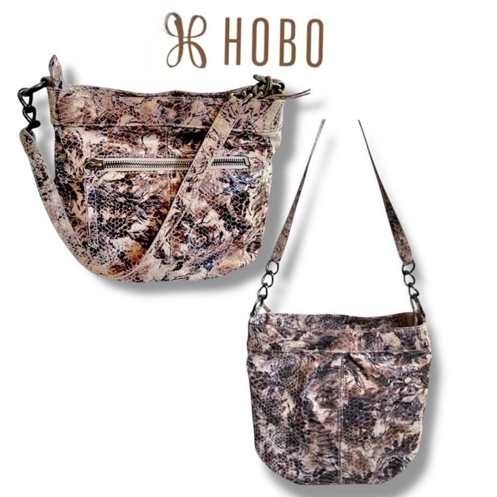 Hobo International Concepts Genuine Leather Snake Skin Pattern Shoulder Bag